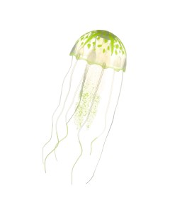 Декорация для аквариума Цветная медуза салатовая 5 5х5 5х16см Aqua della