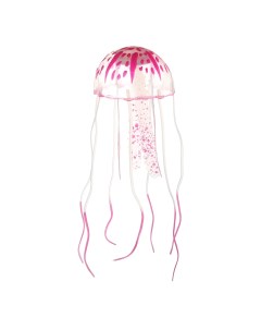 Декорация для аквариума Цветная медуза розовая 6х6х18см Aqua della