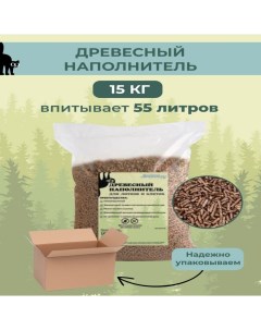 Наполнитель для кошачьих туалетов древесный 55 л 15 кг Многое.ру