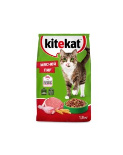 Сухой корм для взрослых кошек Мясной Пир 1 9кг Kitekat