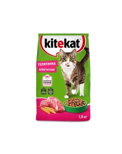 Сухой корм для взрослых кошек Телятинка Аппетитная 1 9кг Kitekat