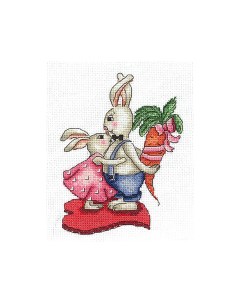 Набор для вышивания Зайки Любовь морковь Сделай своими руками