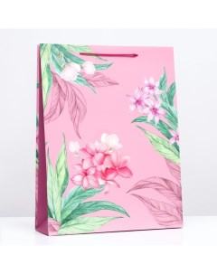 Пакет подарочный Розовые цветы 9939103 33х42 5х10 см Арт-дизайн