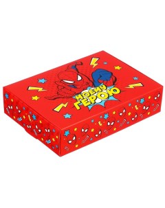 Коробка складная 21х15х5 см Моему герою Человек паук 2 шт Marvel