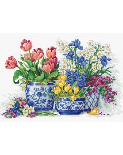 Набор для вышивания Весенние цветы Luca-s