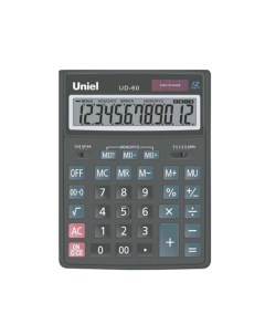 Калькулятор настольный UD 60 12 разрядный черный Uniel