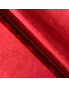 Бумага голографическая Звездопад цвет красный 70 х 100 см 20 шт Nobrand