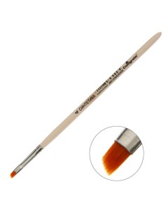 Кисть Синтетика Наклонная 4 диаметр обоймы 4 мм длина волоса 4 7 мм деревянная ручка Nobrand