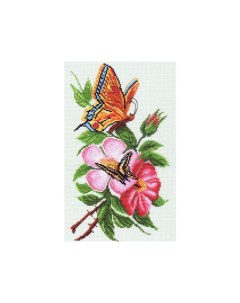 Рисунок на канве Бабочка на цветке Матренин посад