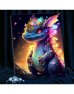 Картина по номерам Неоновый дракон 40х50 см Molly