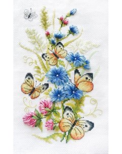 Набор для вышивания Цикорий и бабочки Многоцветница