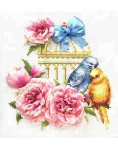 Набор для вышивания Волнистые попугайчики МЛН 03 Многоцветница