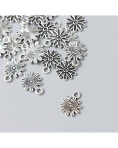 Декор для творчества металл Маленькая ромашка серебро 1х1 3 см 20 шт Арт узор