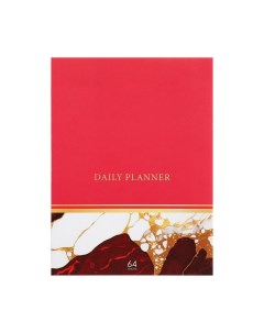 Ежедневник на склейке недатированный А6 48 листов мягкая обложка Мрамор розовый Коллаж Calligrata