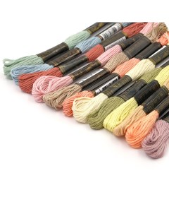 Набор мулине для вышивания и рукоделия Пастель 1 12 шт по 8м 12 цветов Bestex