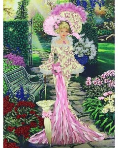 Набор для вышивания Дама в саду Многоцветница