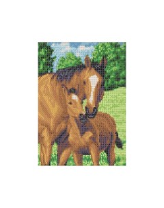 Набор для вышивания Мамы и их зверята лошади Каролинка