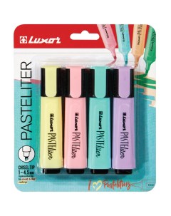 Набор маркеров текстовыделителей 4 цвета 1 5 мм Pasteliter Luxor