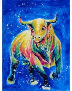 Картина по номерам Космический бык Белоснежка