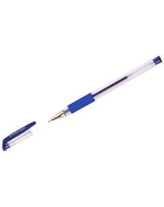 Ручка гелевая синяя 05мм грип 12 шт Officespace