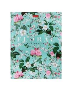 Бизнес блокнот А4 80 листов в клетку Floral collection твердая обложка 5 цветный блок Hatber
