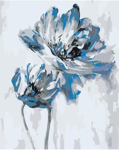 Картина по номерам Голубые цветы Живопись по номерам