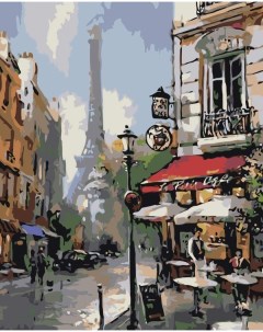 Картина по номерам Парижская улочка 40x50 Живопись по номерам