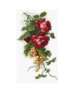 Наборы для вышивания B2229 Красные розы с виноградом 20х33 см Luca-s