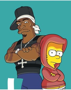Картина по номерам Simpsons Симпсоны Барт и 50 Cent simpsons 025 Живопись по номерам