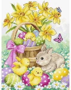 Набор для вышивания Easter Rabbit and Chicks Letistitch