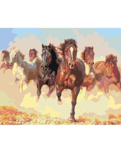 Картина по номерам Табун лошадей 40x50 Живопись по номерам