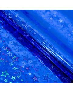 Бумага голографическая Звездопад цвет синий 70 х 100 см 20 шт Nobrand