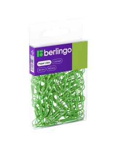 Скрепки зеленые 100 шт Berlingo