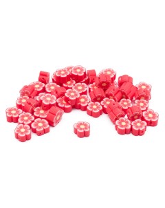 Бусины из полимерной глины Цветы красные ZZ1345 50 шт 1 упак Astra&craft