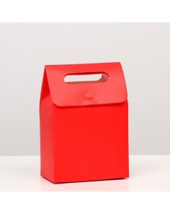 Коробка пакет с ручкой красная 19х14х8 см 5 шт Upak land