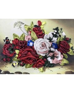 Набор для вышивания Шмель на розах Многоцветница