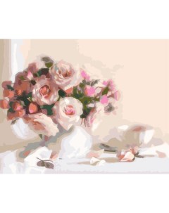 Картина по номерам Розы в вазе 40x50 Живопись по номерам