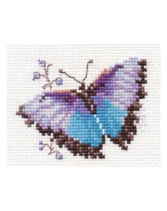 Набор для вышивания Яркие бабочки Голубая136835 Alisa
