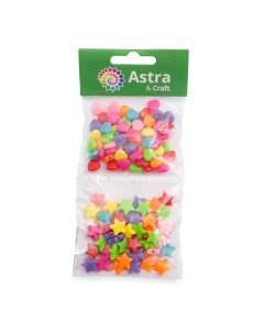Бусины Astra Craft Звездочки и сердечки пластик 2 20гр Астра