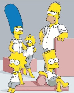 Картина по номерам Simpsons Симпсоны Семья в белом simpsons 015 Живопись по номерам