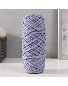 Шнур для вязания 35 хлопок 65 полипропилен 3 мм 85м 160 10 гр голубой розовый Nobrand