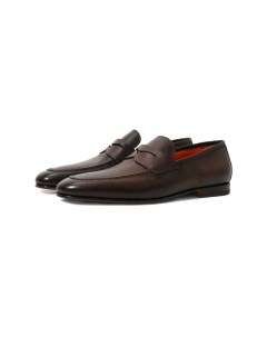 Кожаные пенни лоферы Santoni