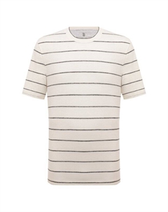 Футболка изо льна и хлопка Brunello cucinelli