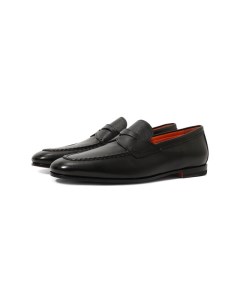 Кожаные пенни лоферы Santoni