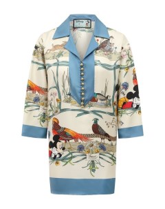 Шелковая блузка Disney x Gucci