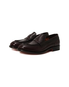 Кожаные пенни лоферы Santoni