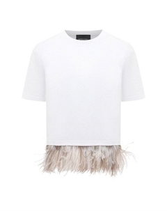 Футболка с отделкой перьями Simonetta ravizza