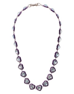 Ожерелье с сердцами из голубого топаза Moonka