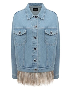 Джинсовая куртка с отделкой перьями Simonetta ravizza