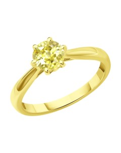 Кольцо из желтого золота с бриллиантом Sokolov